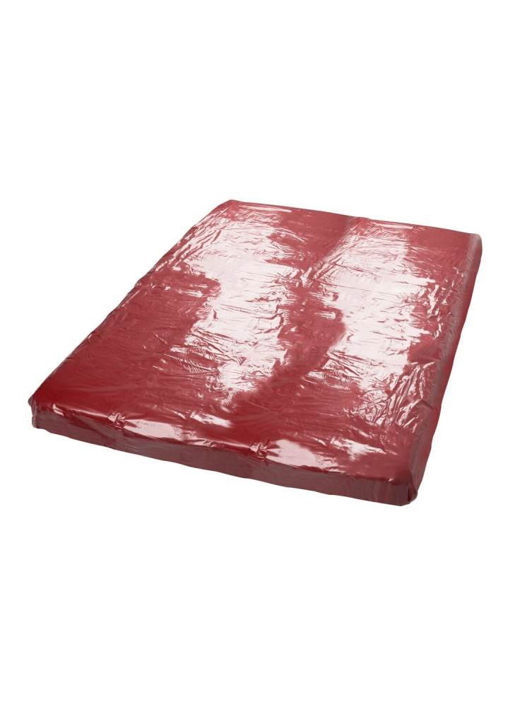 Drap de lit en vinyle rouge 200 x 230 cm - R250422